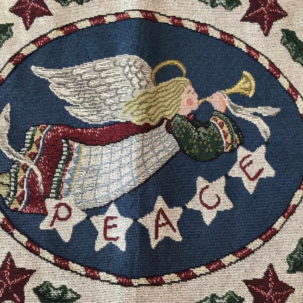 Peace Angel Horn Hanging Tapestry 16.5 x 17.5”